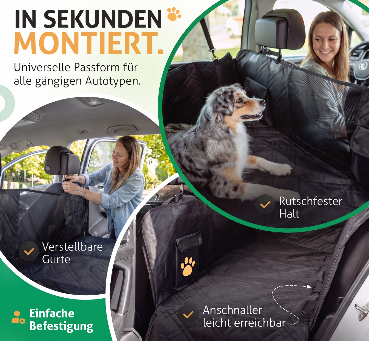 Velunova Rücksitzverlängerung für Hunde – mit festem Boden